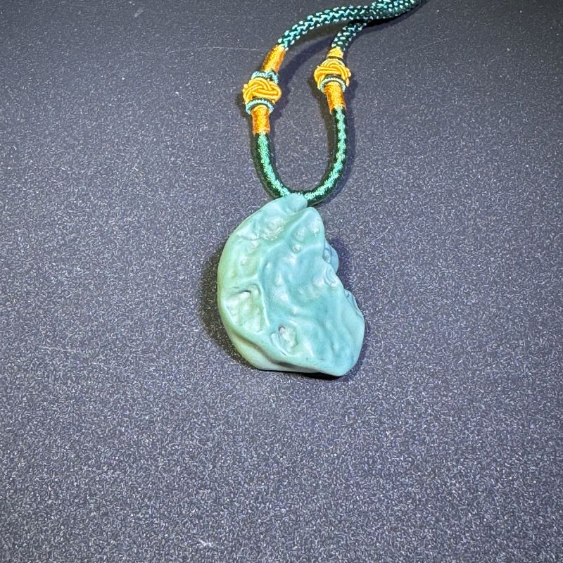 Himalayas Natural Olive Jade Rare Stone Pendant