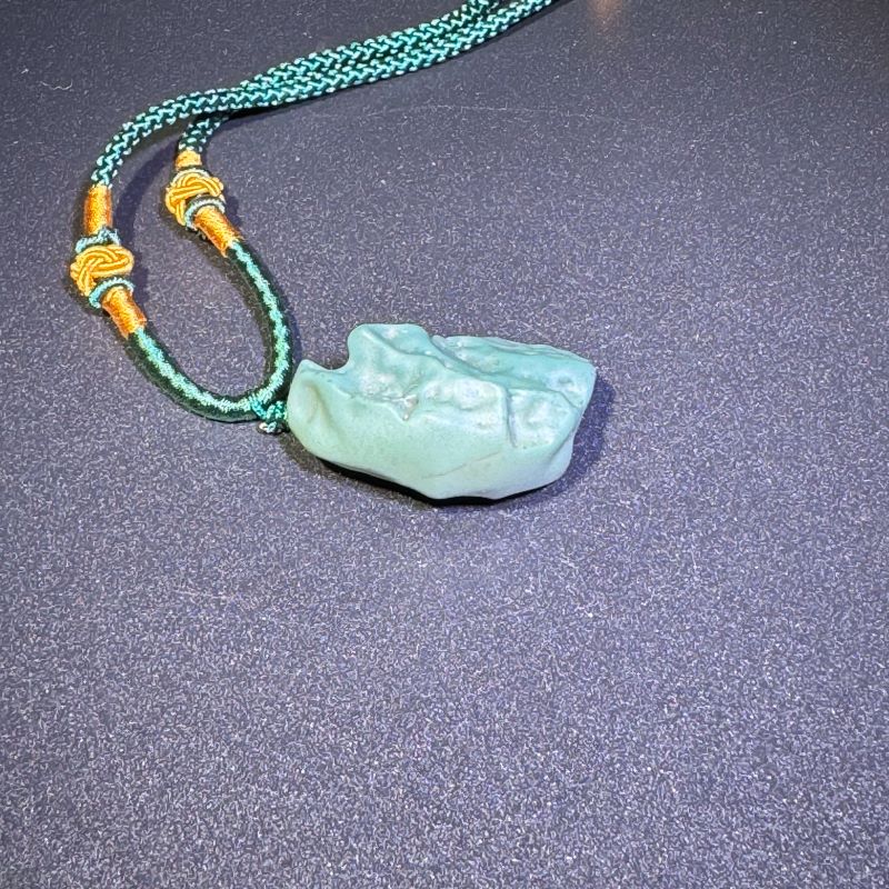 Himalayas Natural Olive Jade Rare Stone Pendant