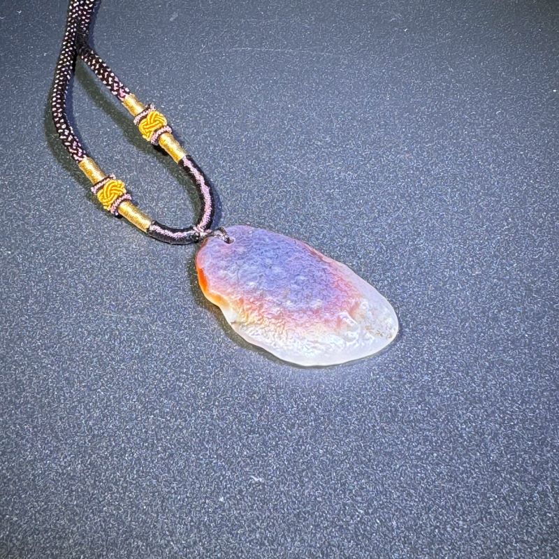 Himalayas Natural Lace Agate Rare Stone Pendant