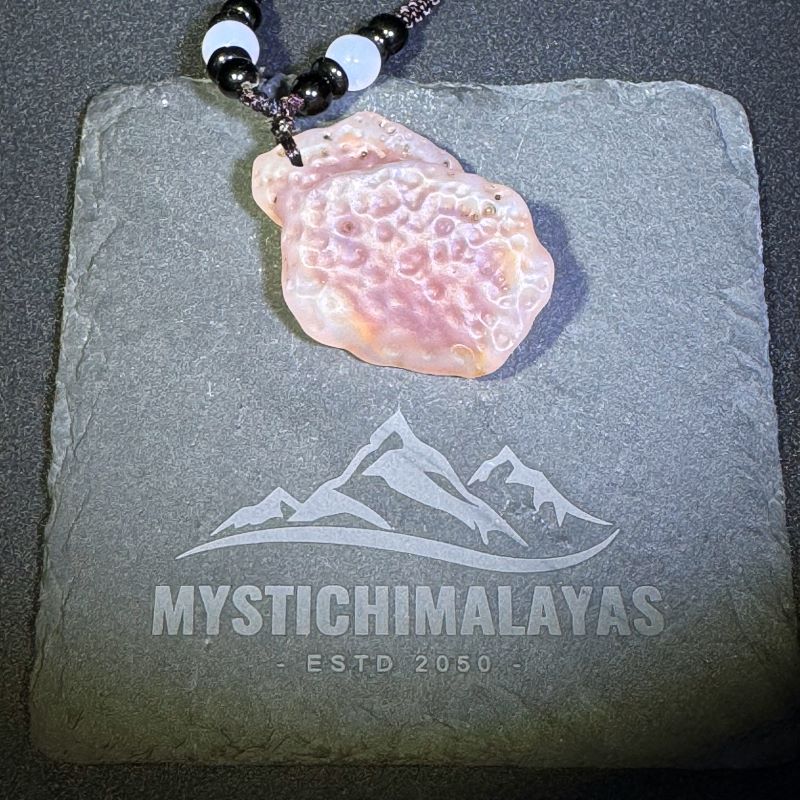 Himalayas Natural Fossil Coral Agate Rare Stone Pendant